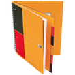 Organizerbook Oxford International A4+ liniert 4-fach Lochung Doppelspirale 90Blatt 80g Optik Paper weiß 100100462 Produktbild