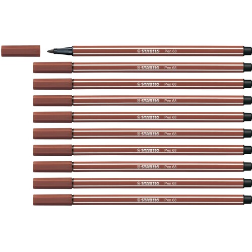 Fasermaler Pen 68 1mm Rundspitze siena Stabilo 68/75 Produktbild Additional View 3 L