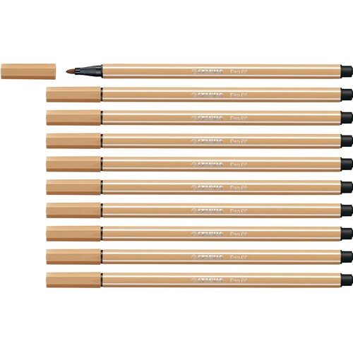 Fasermaler Pen 68 1mm Rundspitze ocker hell Stabilo 68/88 Produktbild Additional View 3 L