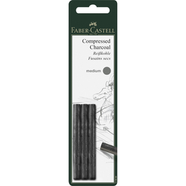 Reisskohle PITT Blisterpackung schwarz medium Faber Castell 129999 (PACK=3 STÜCK) Produktbild