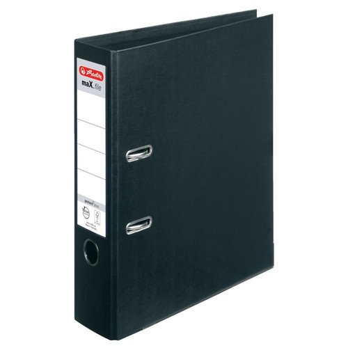 Ordner maX.file protect+ A4 80mm schwarz Kunststoff Herlitz 10834315 Produktbild