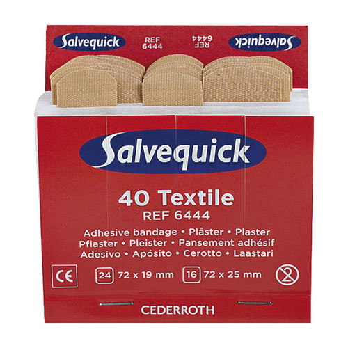 Pflasterstrips Refill Salvequick 6444 elastisch verschiedene Größen SOE 191018030 (PACK=24ST. KLEIN + 16ST. GROß) Produktbild Front View L