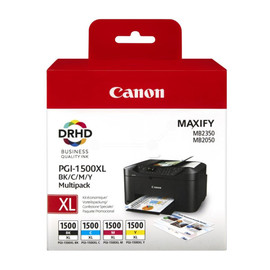 Tintenpatronen PGI-1500XL Multipack für Maxify MB2000 black+cyan+magenta+yellow 34ml + 3x12ml Canon 9182B004 (ST=4 STÜCK) Produktbild