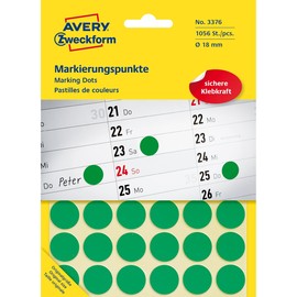 Markierungspunkte 18mm ø grün Zweckform 3376 (PACK=1056 STÜCK) Produktbild