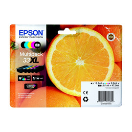 Tintenpatrone 33XL für Expression Premium XP-530/630/830 Multipack 5-farbig Epson T33574 (PACK=5 STÜCK) Produktbild