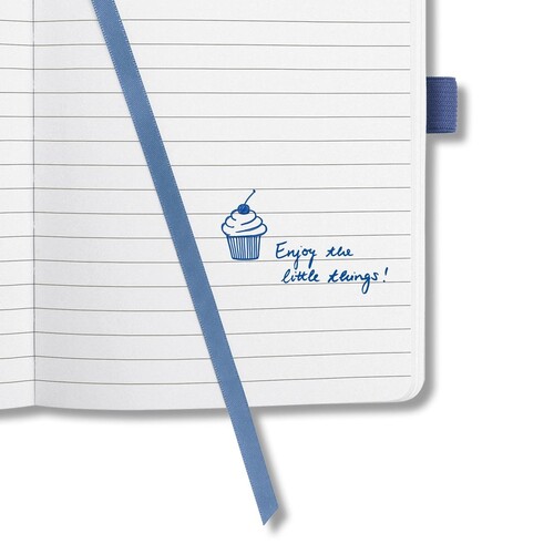 Notizbuch Jolie liniert 95x150x16mm 174 Seiten indigo blue Hardcover Sigel JN100 Produktbild Additional View 4 L
