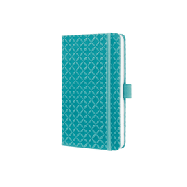 Notizbuch Jolie liniert 95x150x16mm 174 Seiten aqua green Hardcover Sigel JN102 Produktbild