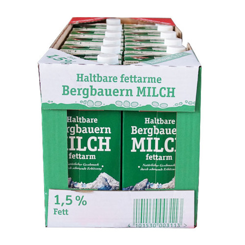 Bergbauern H-Milch 1,5% Fett Berchtesgadener Land (KARTON = 12 BEUTEL Á 1LITER) Produktbild Additional View 1 L