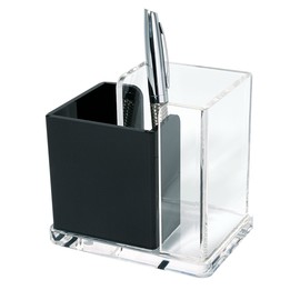Köcher Acryl Exclusiv 12x8,5x10cm glasklar/schwarz Acryl Wedo 606001 Produktbild