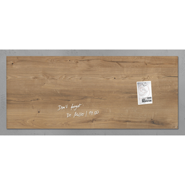 Glas-Magnetboard artverum 1300x550x15mm Design Natural Wood inkl. Magnete Sigel GL247 Produktbild
