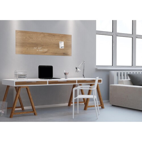 Glas-Magnetboard artverum 1300x550x15mm Design Natural Wood inkl. Magnete Sigel GL247 Produktbild Additional View 2 L