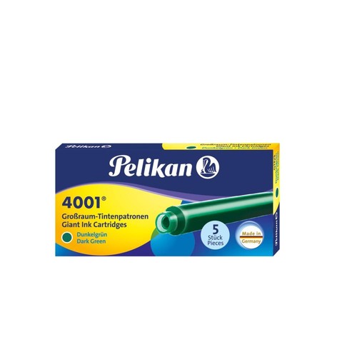 Tintenpatrone lang für Füllhalter 4001 GTP/5 dunkelgrün Pelikan 300004043 (ETUI=5 STÜCK) Produktbild Front View L