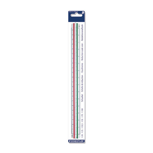 Reduktionsmaßstab Berufsschule 33cm 1:20/25/33,33/50/75/100 Blisterpackung Staedtler 56198-2BK Produktbild Front View L