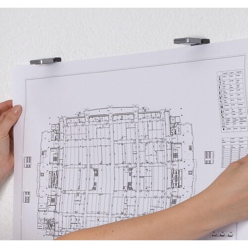 Magnetclip S mit Magnetschnapp-Automatik 36x40mm grau selbstklebend MAUL 62400-84 Produktbild Additional View 3 L