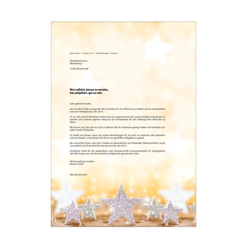 Weihnachts-Motiv-Papier A4 90g Glitter Stars Sigel DP029 (PACK=100 STÜCK) Produktbild Additional View 1 L