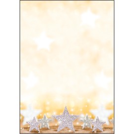 Weihnachts-Motiv-Papier A4 90g Glitter Stars Sigel DP029 (PACK=100 STÜCK) Produktbild