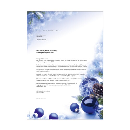 Weihnachts-Motiv-Papier A4 90g Blue Harmony Sigel DP034 (PACK=100 BLATT) Produktbild Additional View 4 L