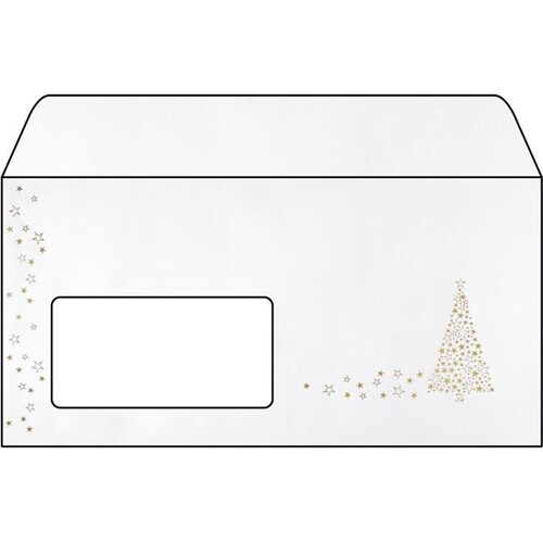 Weihnachts-Briefumschläge DIN lang 90g Golden Tree Goldprägung gummiert Sigel DU084 (PACK=50 STÜCK) Produktbild
