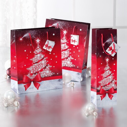 Weihnachts-Tragetasche 26x33x12cm Sparkling Tree Sigel GT022 (PACK=5 STÜCK) Produktbild Additional View 2 L