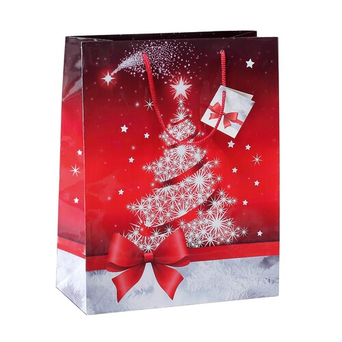 Weihnachts-Tragetasche 26x33x12cm Sparkling Tree Sigel GT022 (PACK=5 STÜCK) Produktbild