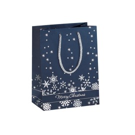 Weihnachts-Tragetasche 17,5x23x10cm Silver Snowflakes silber Prägung Sigel GT111 (PACK=3 STÜCK) Produktbild