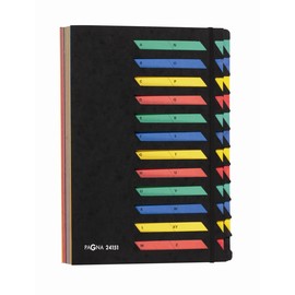 Deskorganizer A-Z 24-teilig A4 dehnbarer Rücken schwarz Pagna 24151-04 Produktbild