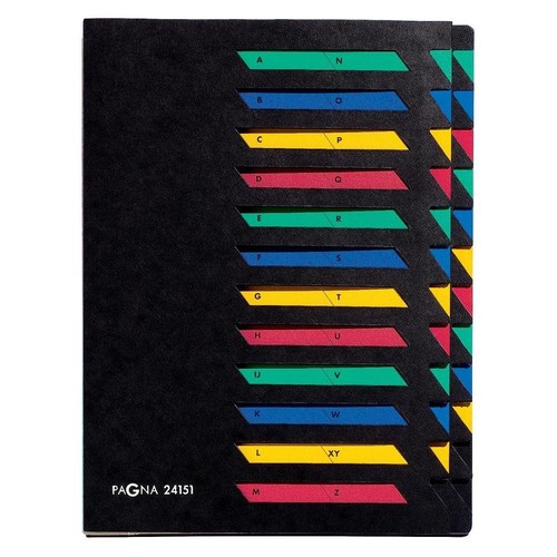 Deskorganizer A-Z 24-teilig A4 dehnbarer Rücken schwarz Pagna 24151-04 Produktbild Additional View 1 L