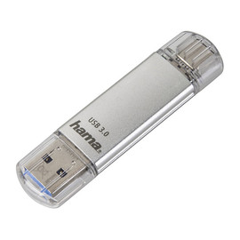 USB Stick Flash Pen Type-C 3.1/3.0 C-Laeta 64GB 70MB/s silber Hama 00124163 Produktbild