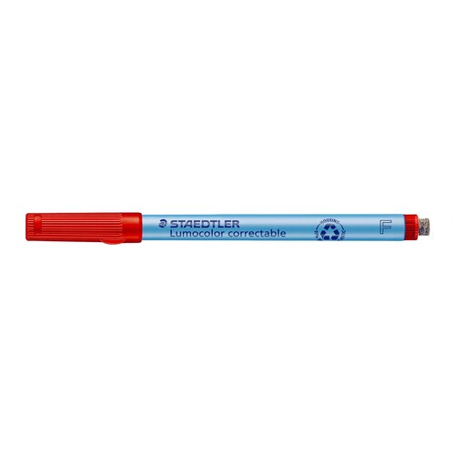 Folienstift Lumocolor correctable 305F 0,6mm fein rot trocken abwischbar Staedtler 305F-2 Produktbild Additional View 1 L