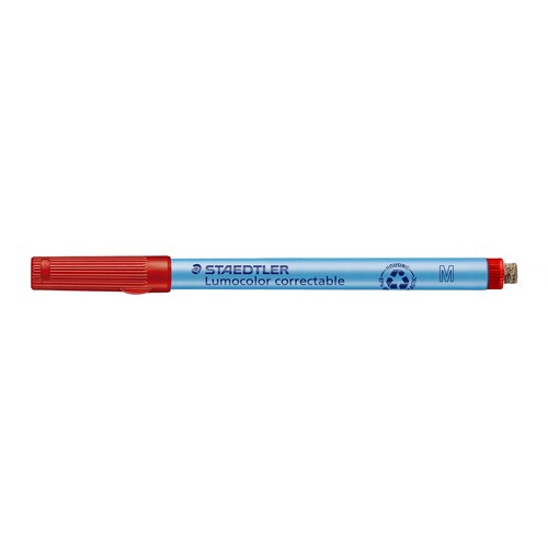 Folienstift Lumocolor correctable 305M 1,0mm mittel rot trocken abwischbar Staedtler 305M-2 Produktbild Additional View 1 L