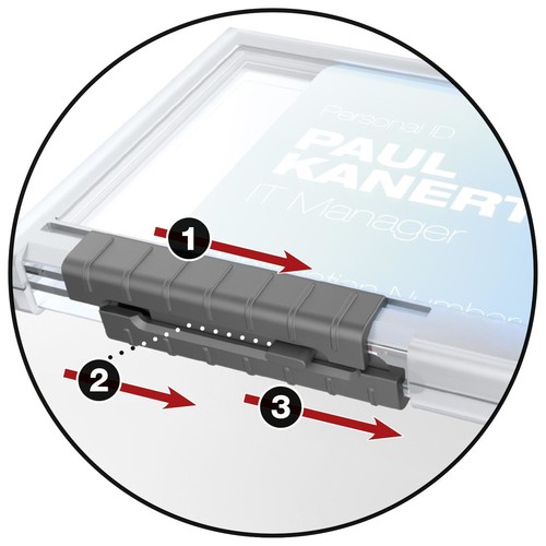 Kartenhalter Pushbox Trio 54x87mm für 3 Karten transparent Durable 8920 (PACK=10 STÜCK) Produktbild Additional View 3 L