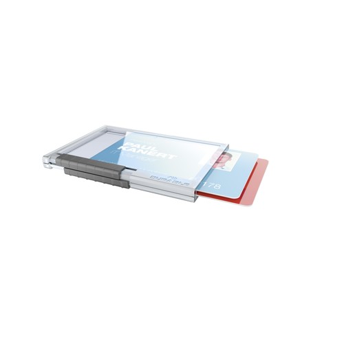 Kartenhalter Pushbox Duo 54x87mm für 2 Karten transparent Durable 8921 (PACK=10 STÜCK) Produktbild Additional View 2 L