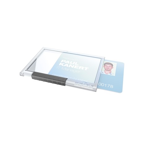 Kartenhalter Pushbox Mono 54x87mm für 1 Karte transparent Durable 8922 (PACK=10 STÜCK) Produktbild Additional View 2 L