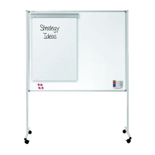 Multiboard XL 120x150cm mit Rollen weiß/grau Legamaster 7-210700 Produktbild Additional View 1 L