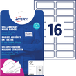 Namens-Etiketten Laser+Kopier 88,9x31mm auf A4 Bögen weiß Acetatseide Zweckform L4783-20 (PACK=320 STÜCK) Produktbild