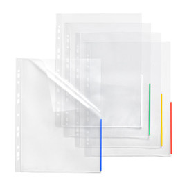 Prospekthülle oben + halbseitig rechts offen A4 Überbreite 310x235/217mm transparent/weiß PP Folder Sys 45 325 (PACK=10 STÜCK) Produktbild
