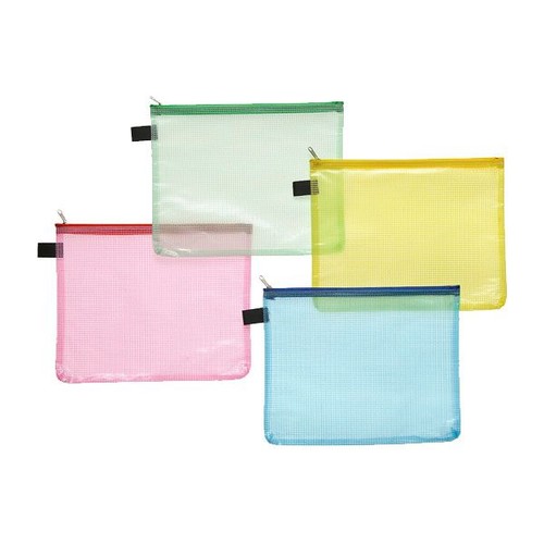 Kleinkrambeutel mit Reißverschluß A5 transluzent/blau PVC Foldersys 40474-44 Produktbild Additional View 1 L