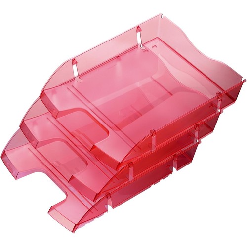 Briefkorb PET für A4 275x70x355mm rot transparent Kunststoff Helit H2363520 Produktbild Additional View 1 L