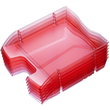 Briefkorb PET für A4 275x70x355mm rot transparent Kunststoff Helit H2363520 Produktbild Additional View 2 S