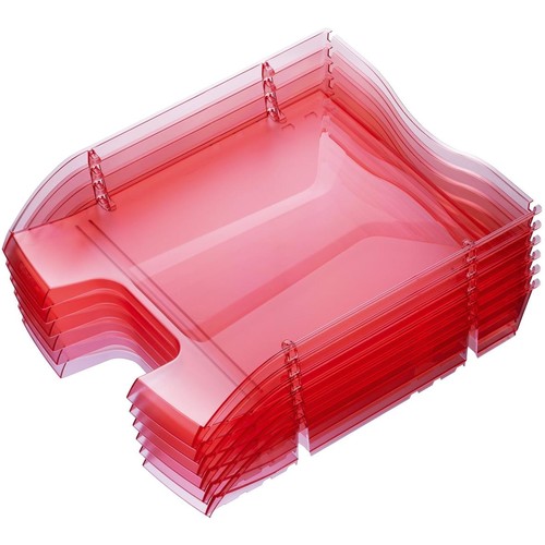 Briefkorb PET für A4 275x70x355mm rot transparent Kunststoff Helit H2363520 Produktbild Additional View 2 L