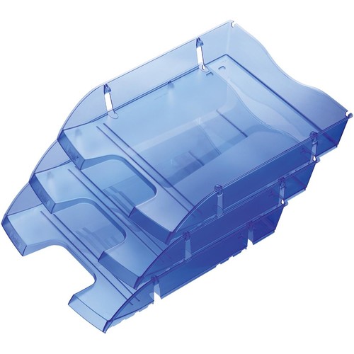 Briefkorb PET für A4 275x70x355mm blau transparent Kunststoff Helit H2363530 Produktbild Additional View 1 L