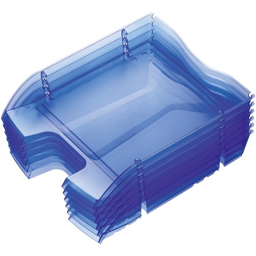 Briefkorb PET für A4 275x70x355mm blau transparent Kunststoff Helit H2363530 Produktbild Additional View 2 L