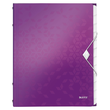 Ordnungsmappe WOW mit Gummizug A4 mit 12 Fächern und 3 Klappen violett metallic PP Leitz 4634-00-62 Produktbild