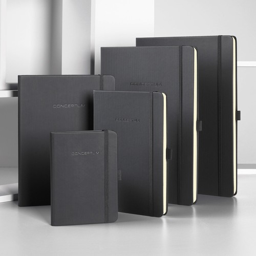 Notizbuch CONCEPTUM Softwave liniert Tablet-Format 180x240mm 80Seiten schwarz Hardcover Sigel CO118 Produktbild Back View L