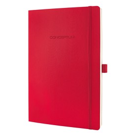 Notizbuch CONCEPTUM Softwave liniert A4 187x270mm 194Seiten red Softcover Sigel CO315 Produktbild