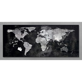Glas-Magnetboard artverum 1300x550x15mm Design World-Map inkl. Magnete Sigel GL246 Produktbild