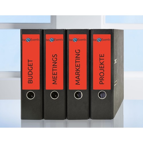 Rückenschilder zum Bedrucken 61x192mm kurz breit auf A4 Bögen rot selbstklebend Zweckform L4766-100 (PACK=400 STÜCK) Produktbild Additional View 7 L