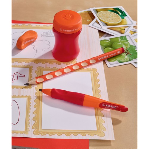 Doppelspitzer mit Behälter EASYsharpener rund hoch orange für Rechtshänder Stabilo 4502/3 Produktbild Additional View 4 L