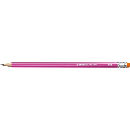 Bleistift pencil 160 mit Radierer sechskant pink Stabilo 2160/01-HB Produktbild