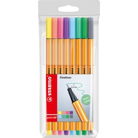 Fineliner Point 88 Etui 0,4mm Pastellfarben sortiert Stabilo 88/8-01 (ETUI=8 STÜCK) Produktbild
